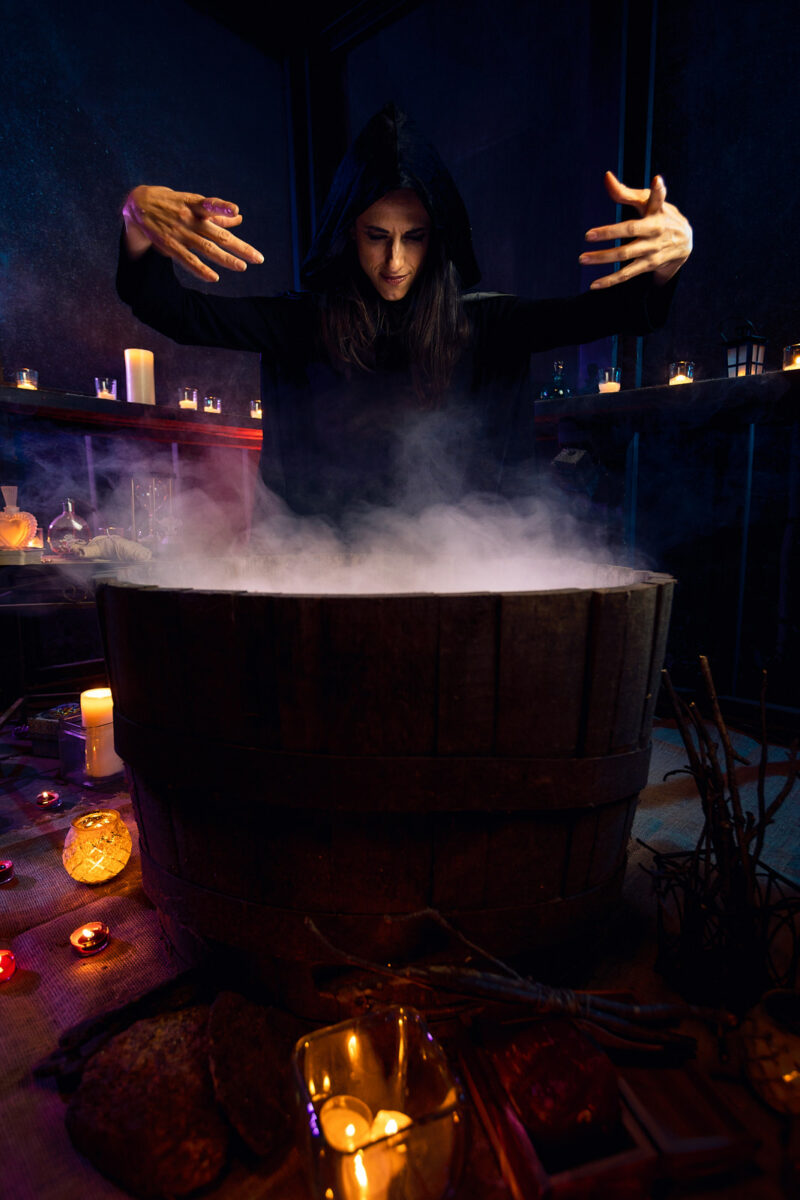 witch brewing potion portrait